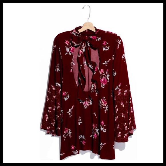 FREE PEOPLE BOHO FLOWY MINI TUNIC DRESS BOHEMIAN PRINT A2C - Picture 10 of 16